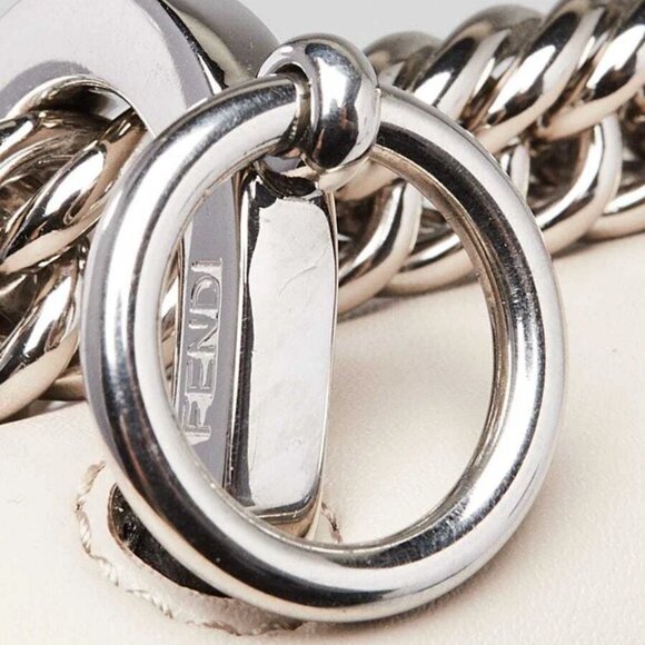 Fendi Grey Calfskin Leather Small I Kan Chain Shoulder Bag 8M0381 - Picture 8 of 12